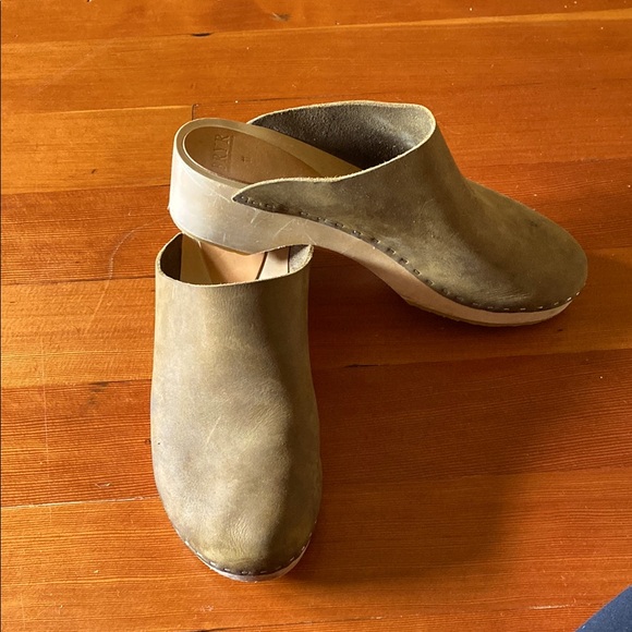 Bryr Handmade Olive Green Leather Clogs size 11/41 Classic Worker - Picture 5 of 5